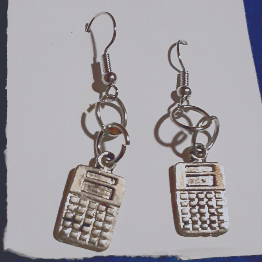 School Supplies/ Calculator hook earrings